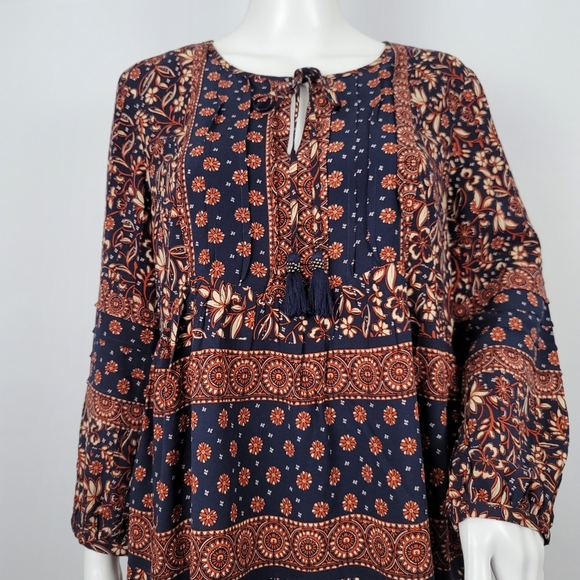 Nwot Daniel Rainn Tassel Tie Long Sleeve Blouse - Picture 2 of 11